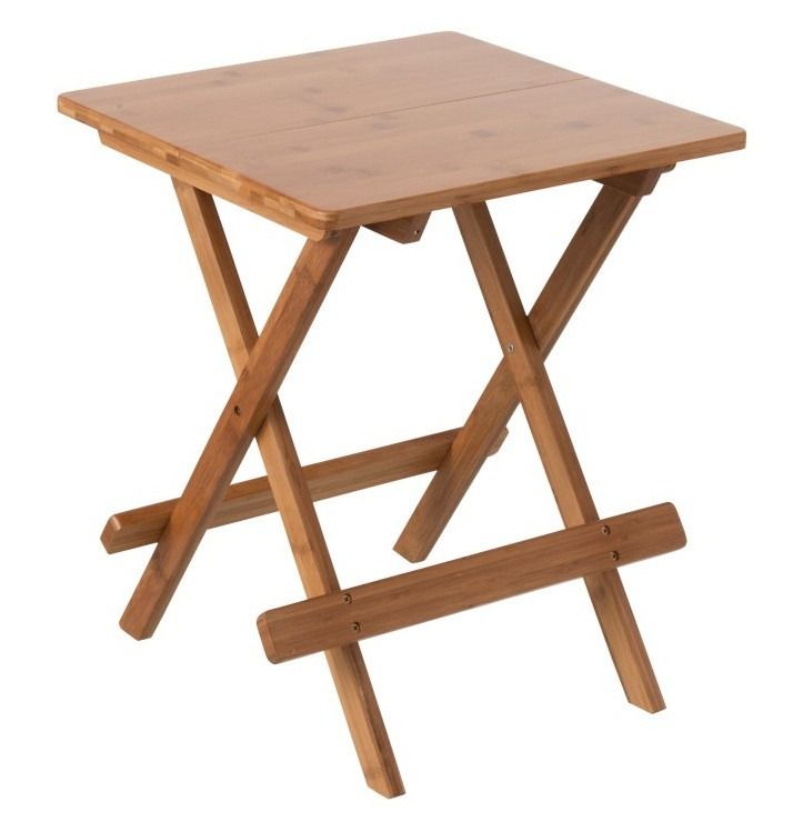 Table d'appoint de jardin pliante bambou foncé Nayra - Photo n°1