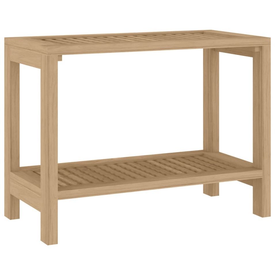 Table d'appoint de salle de bain 60x30x45cm bois de teck solide - Photo n°1