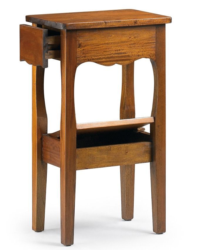 Table d'appoint en bois d'acajou marron 2 rangements Castle 42 cm - Photo n°2