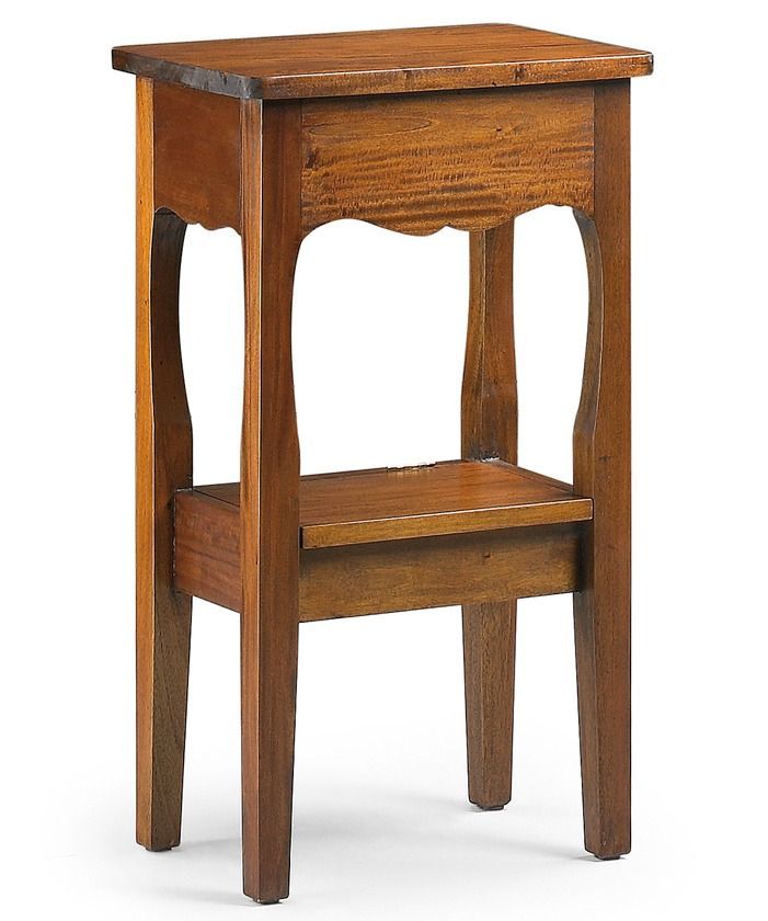 Table d'appoint en bois d'acajou marron 2 rangements CASTLE - Style colonial - Photo n°1