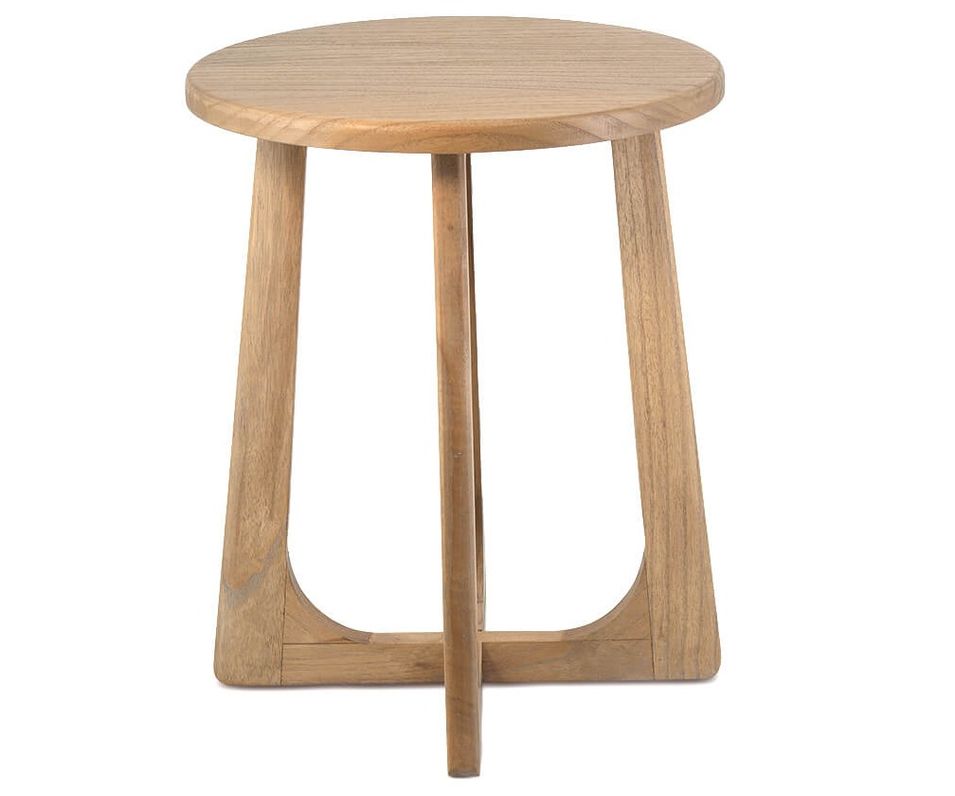 Table d’appoint en bois massif LANDY Ø45 cm – Design naturel - Photo n°1