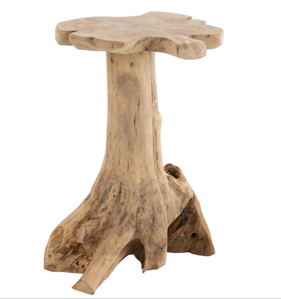 Table d'appoint en bois teck naturel Amy L 46.5 cm - Photo n°1