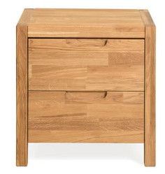 Table d'appoint en chêne massif 2 tiroirs Nelson 48 cm - Photo n°2