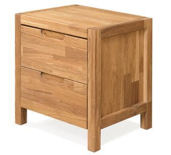Table d'appoint en chêne massif 2 tiroirs Nelson 48 cm - Photo n°7