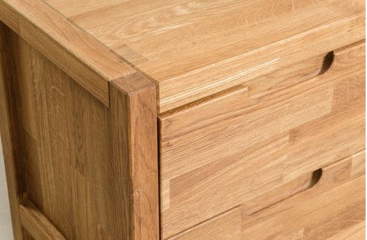 Table d'appoint en chêne massif 2 tiroirs Nelson 48 cm - Photo n°8