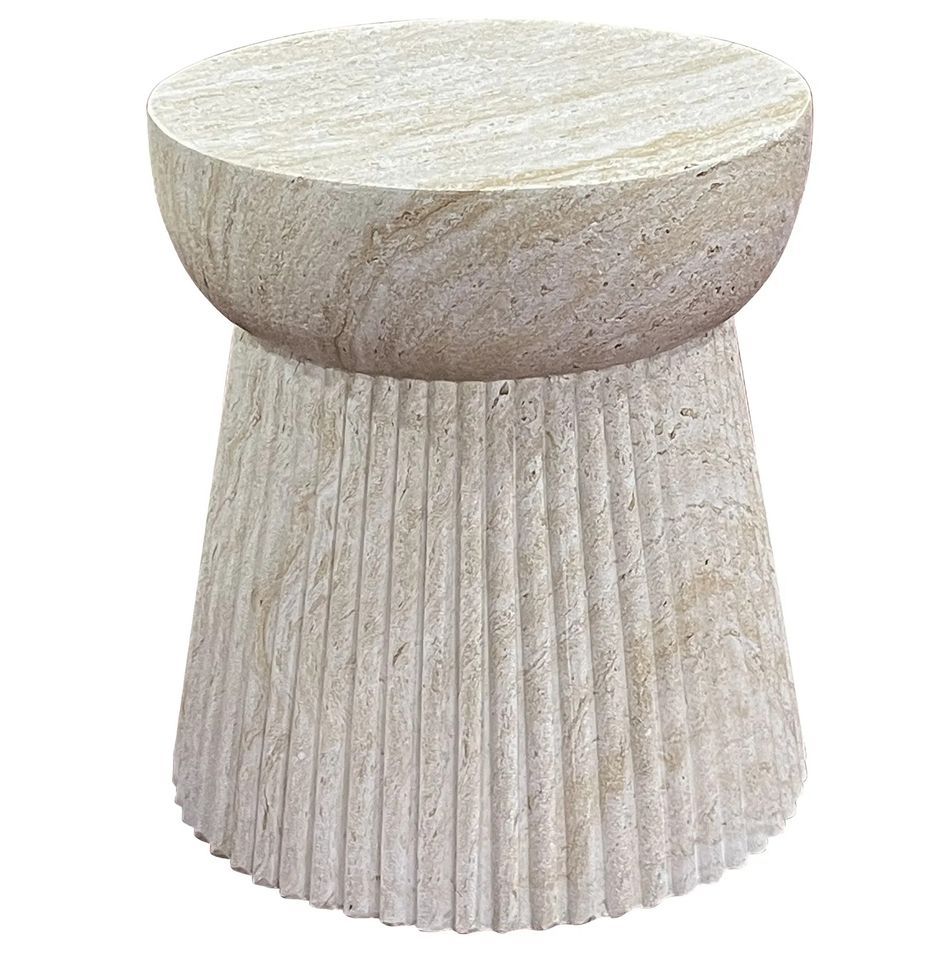 Table d’appoint en fibre d’argile naturelle BONN Ø 37 cm - Photo n°1