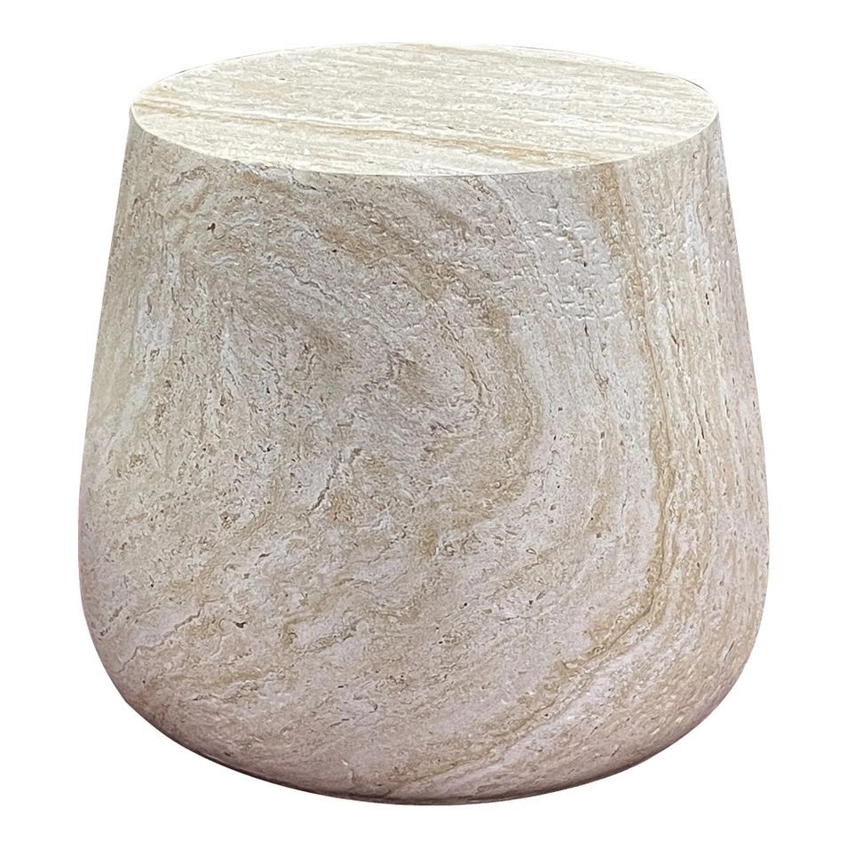 Table d’appoint en fibre d’argile naturelle BONN Ø 47,5 cm - Photo n°1