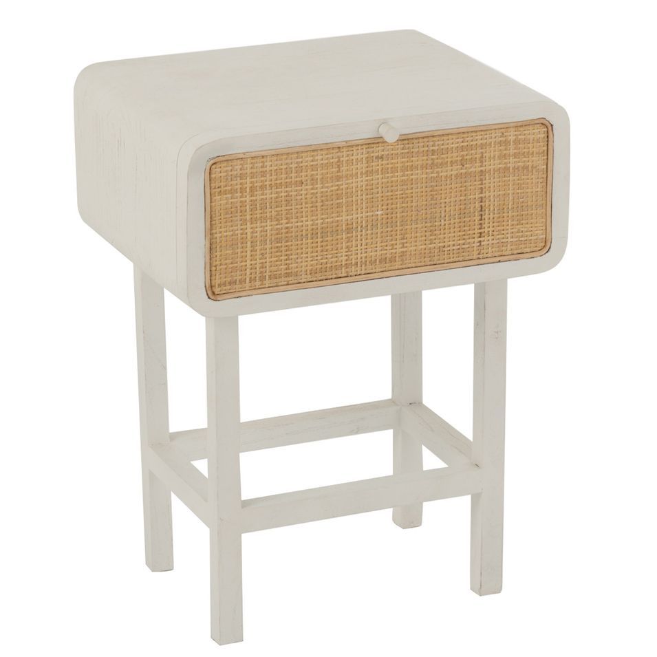 Table d'appoint exotique bois blanc Mireille L 45 cm - Photo n°1