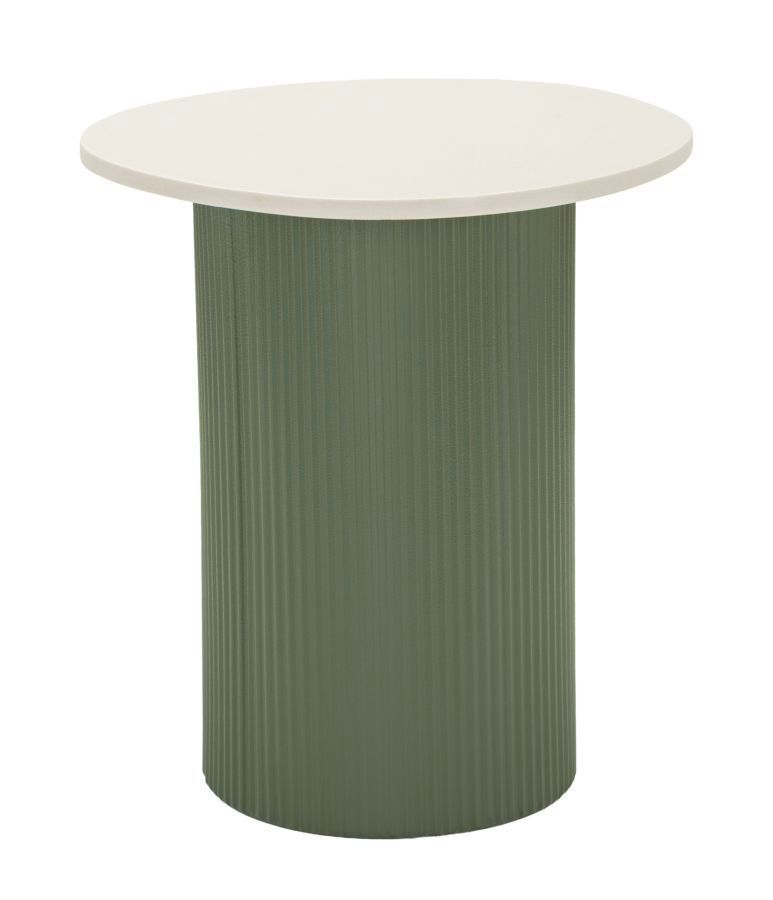 Table d’appoint Frankfurt effet marbre design rainuré moderne - Photo n°1