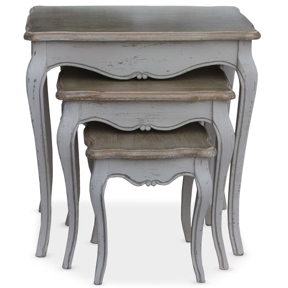 Table d'appoint gigogne Gris Renaissance - Photo n°1