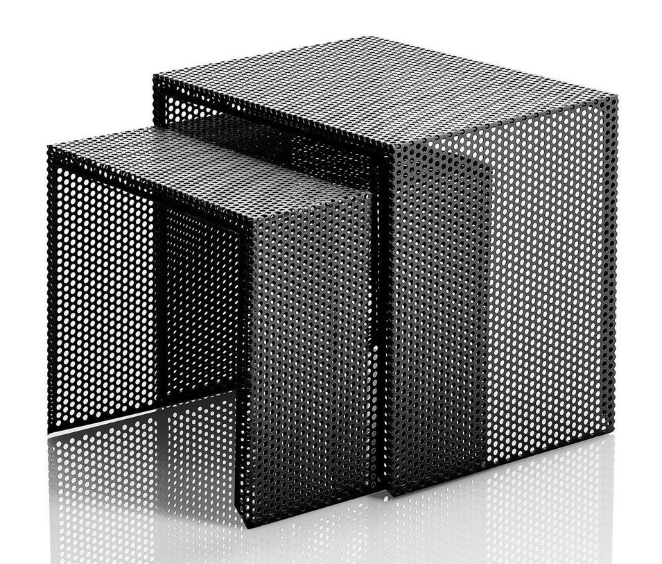 Table d'appoint gigogne métal noir mat Sayo - Lot de 2 - Photo n°1