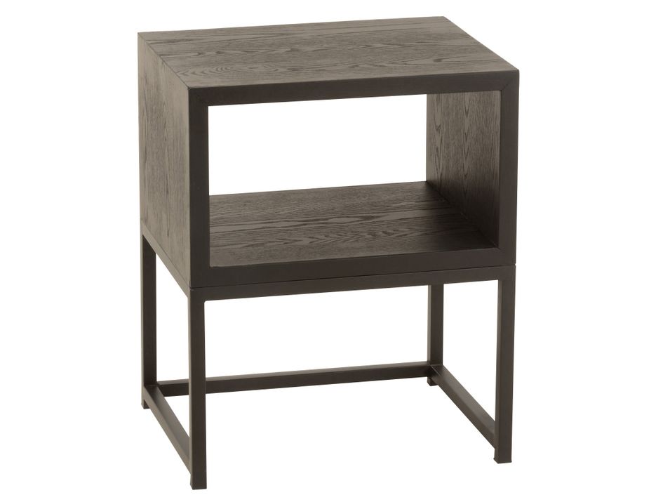 Table d'appoint gigogne ouvert bois noir Pierre L 45 cm - Photo n°1