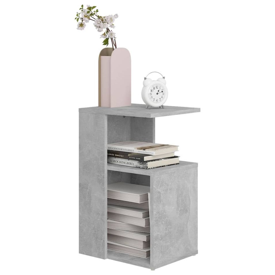 Table d'appoint Gris béton 36x30x56 cm - Photo n°1