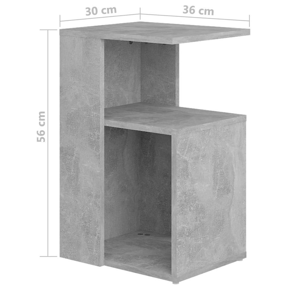 Table d'appoint Gris béton 36x30x56 cm - Photo n°6