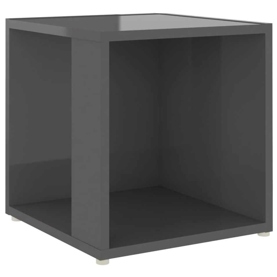 Table d'appoint Gris brillant 33x33x34,5 cm - Photo n°1