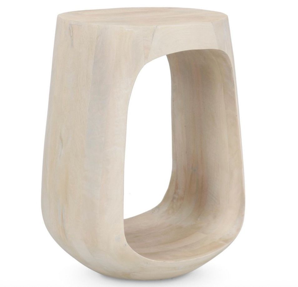 Table d’appoint LOPEZ Ø33 – Bois de manguier naturel - Photo n°1