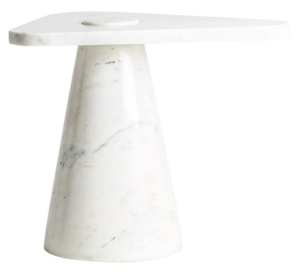 Table d'appoint marbre blanc Miono - Photo n°1
