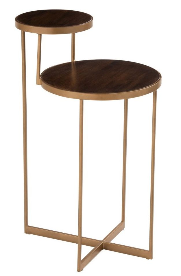 Table d'appoint métal or brun foncé Boka L 45 cm - Photo n°1