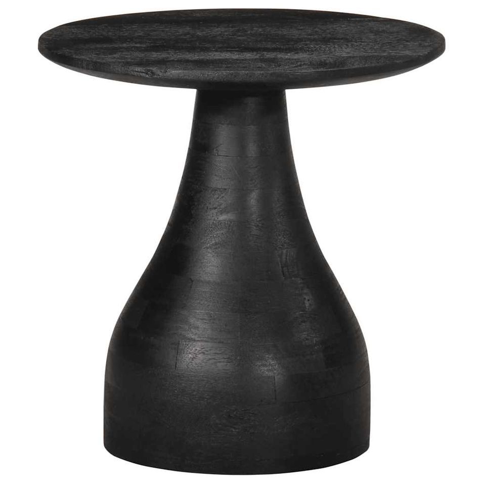 Table d'appoint noir Ø40x40 cm bois de manguier massif - Photo n°1
