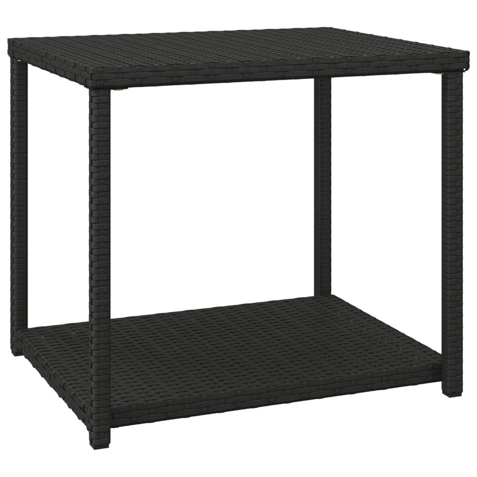 Table d'appoint noir 55x45x49 cm résine tressée - Photo n°1