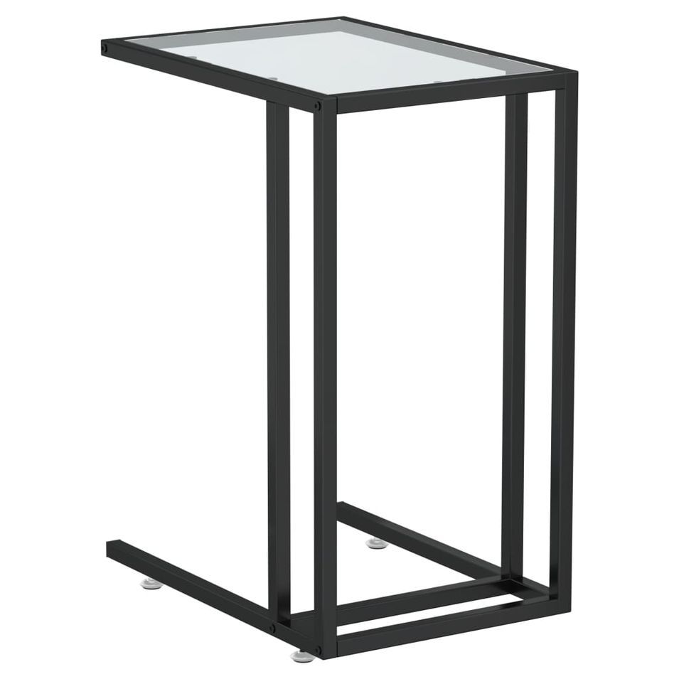Table d'appoint ordinateur Transparent 50x35x65 cm Verre trempé - Photo n°1