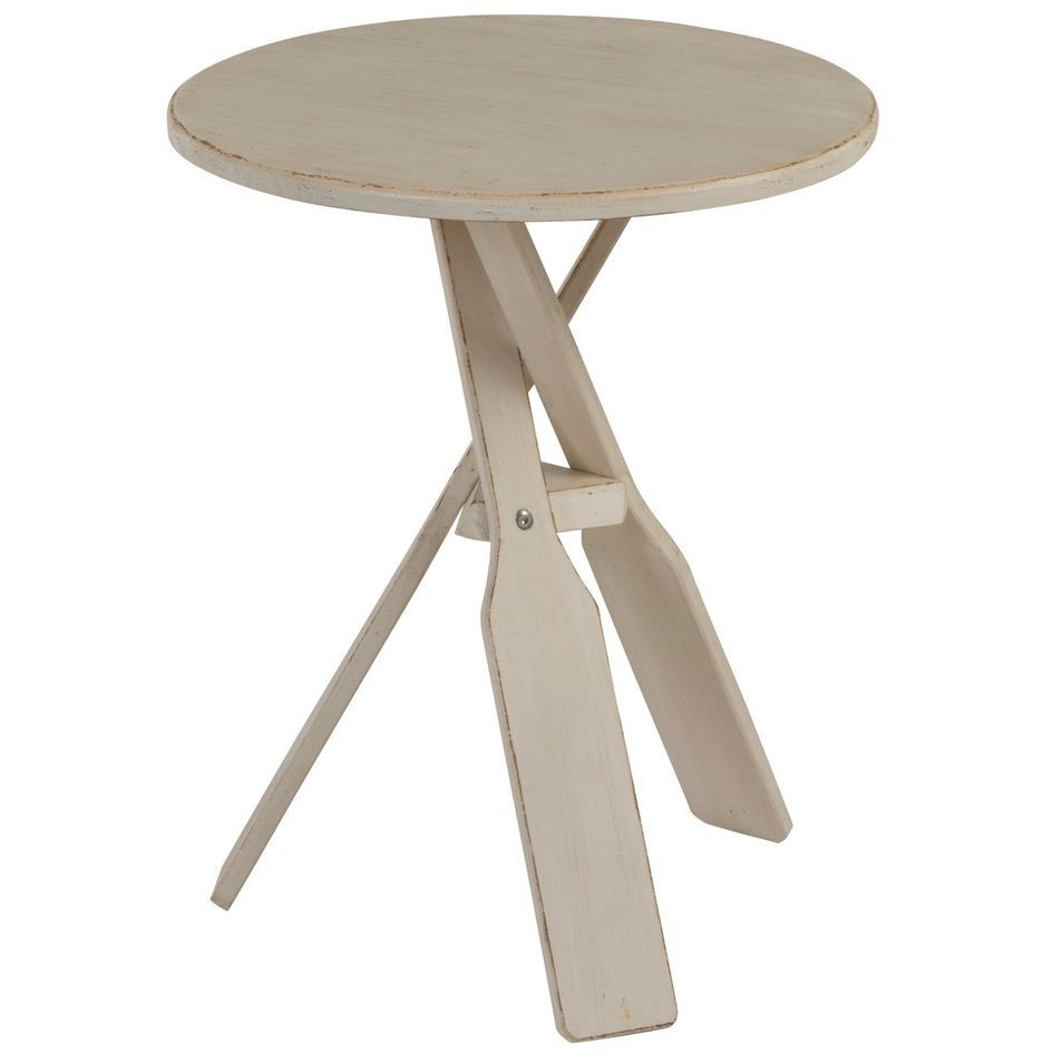 Table d'appoint rames en bois massif beige Somare - Photo n°1