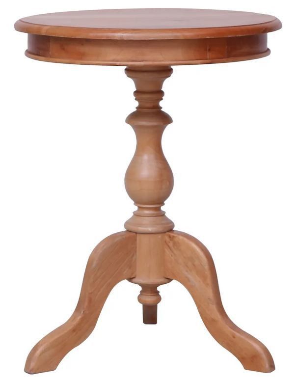 Table d'appoint ronde acajou massif clair Udyl - Photo n°1