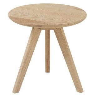 Table d'appoint ronde bois massif clair Praji H 45 cm - Photo n°1