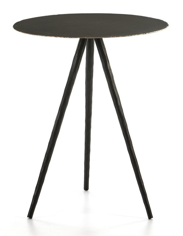 Table d'appoint ronde métal noir Trios - Photo n°1