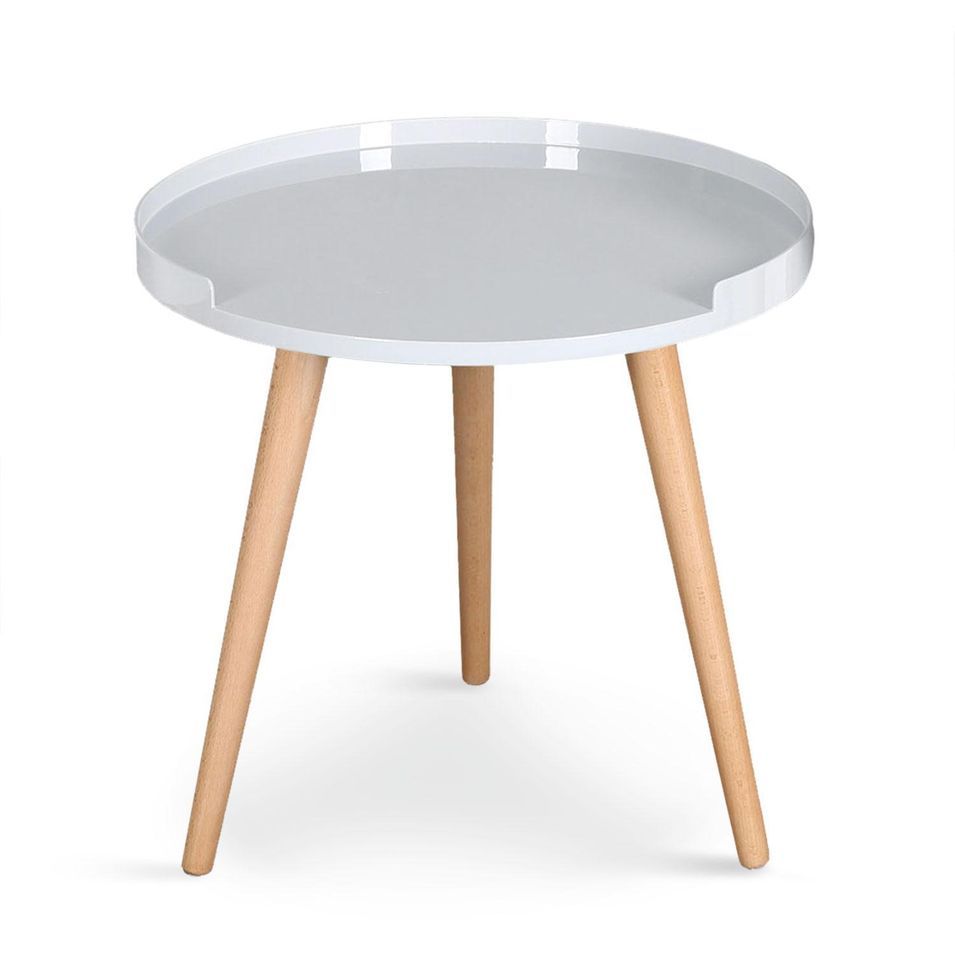 Table d'appoint Scandinave Blanc Oba - Photo n°1
