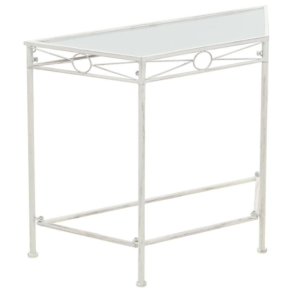 Table d'appoint Style vintage Métal 87 x 34 x 73 cm Blanc - Photo n°1