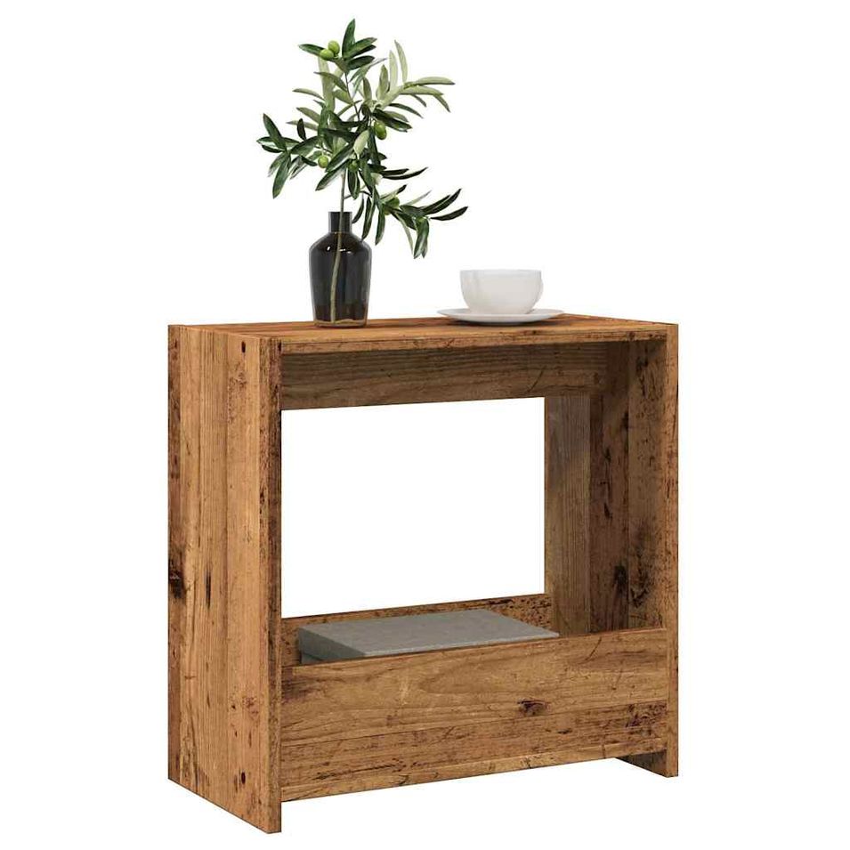 Table d'appoint vieux bois 50x26x50 cm bois d'ingénierie - Photo n°1