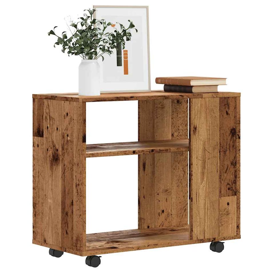 Table d'appoint vieux bois 70x35x55 cm bois d'ingénierie - Photo n°1