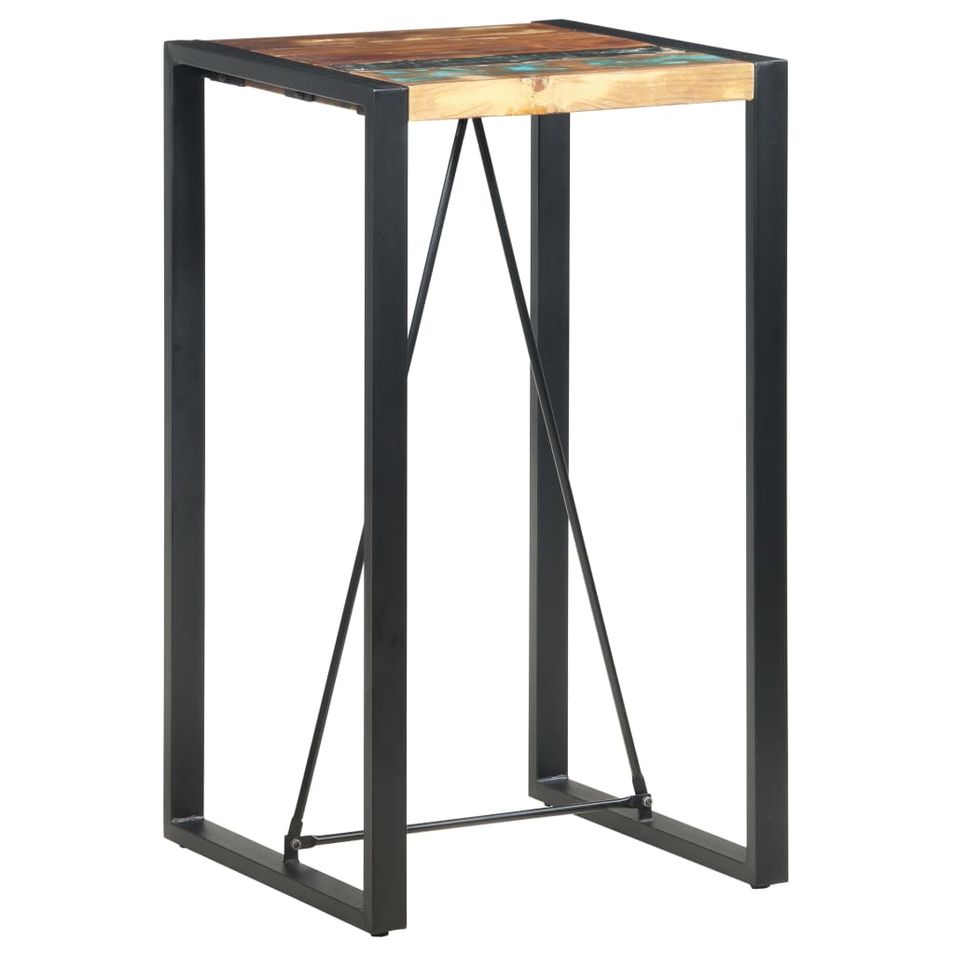 Table de bar 60x60x110 cm Bois de récupération solide - Photo n°1