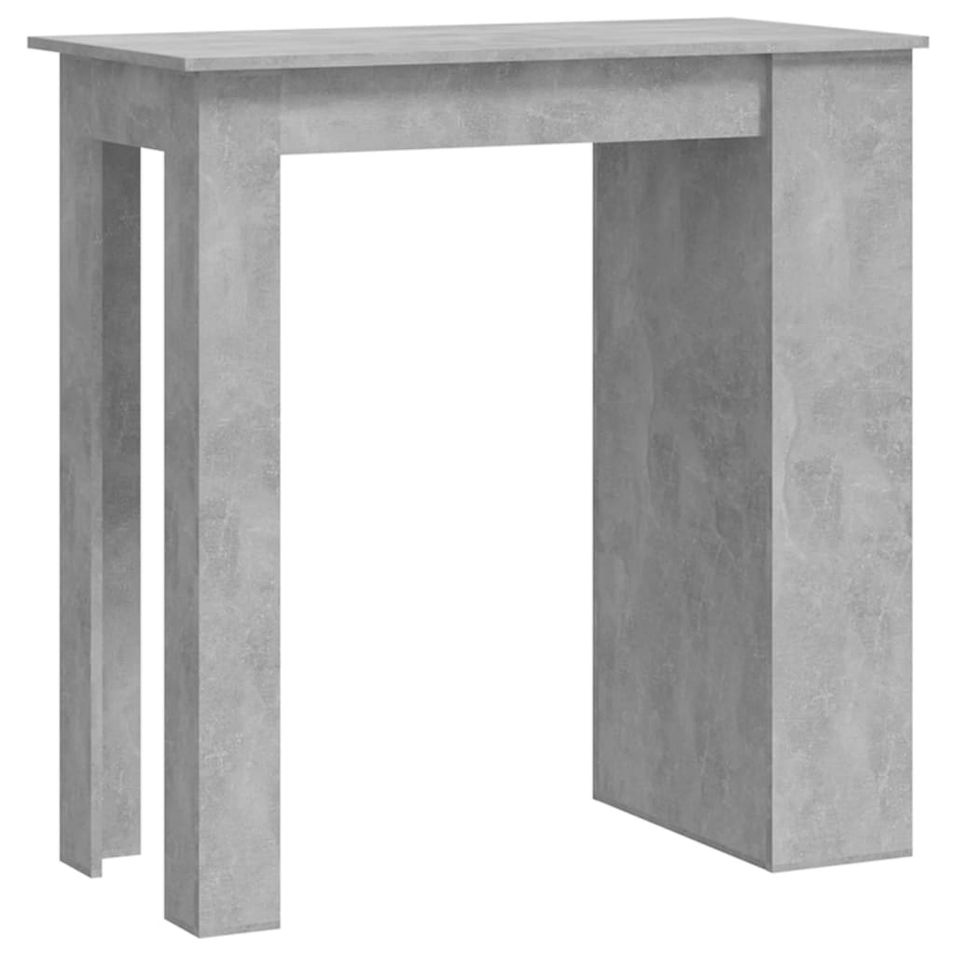 Table de bar à étagère de rangement Gris béton 102x50x103,5 cm - Photo n°1