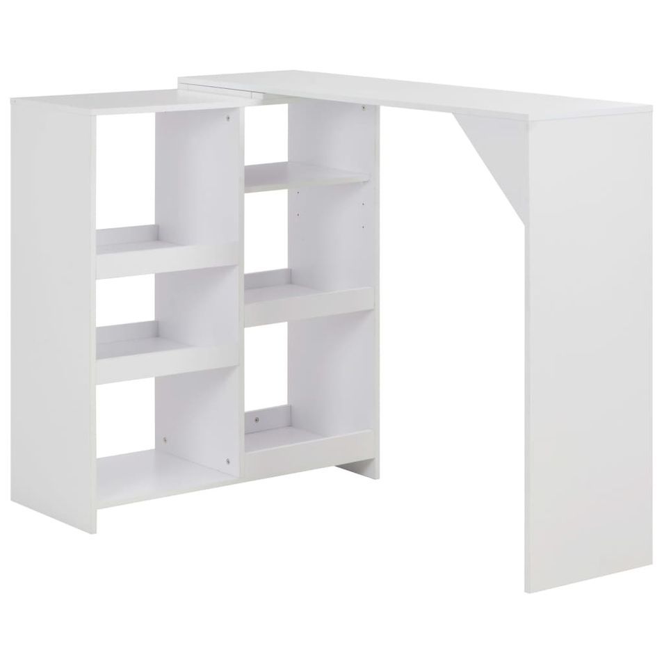 Table de bar amovible avec rangement bois blanc Tekila - Photo n°1