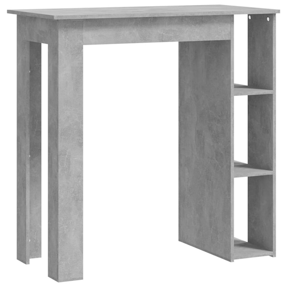 Table de bar avec étagère Gris béton 102x50x103,5 cm - Photo n°1