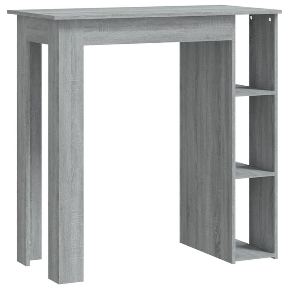 Table de bar avec étagère Sonoma gris 102x50x103,5 cm - Photo n°1