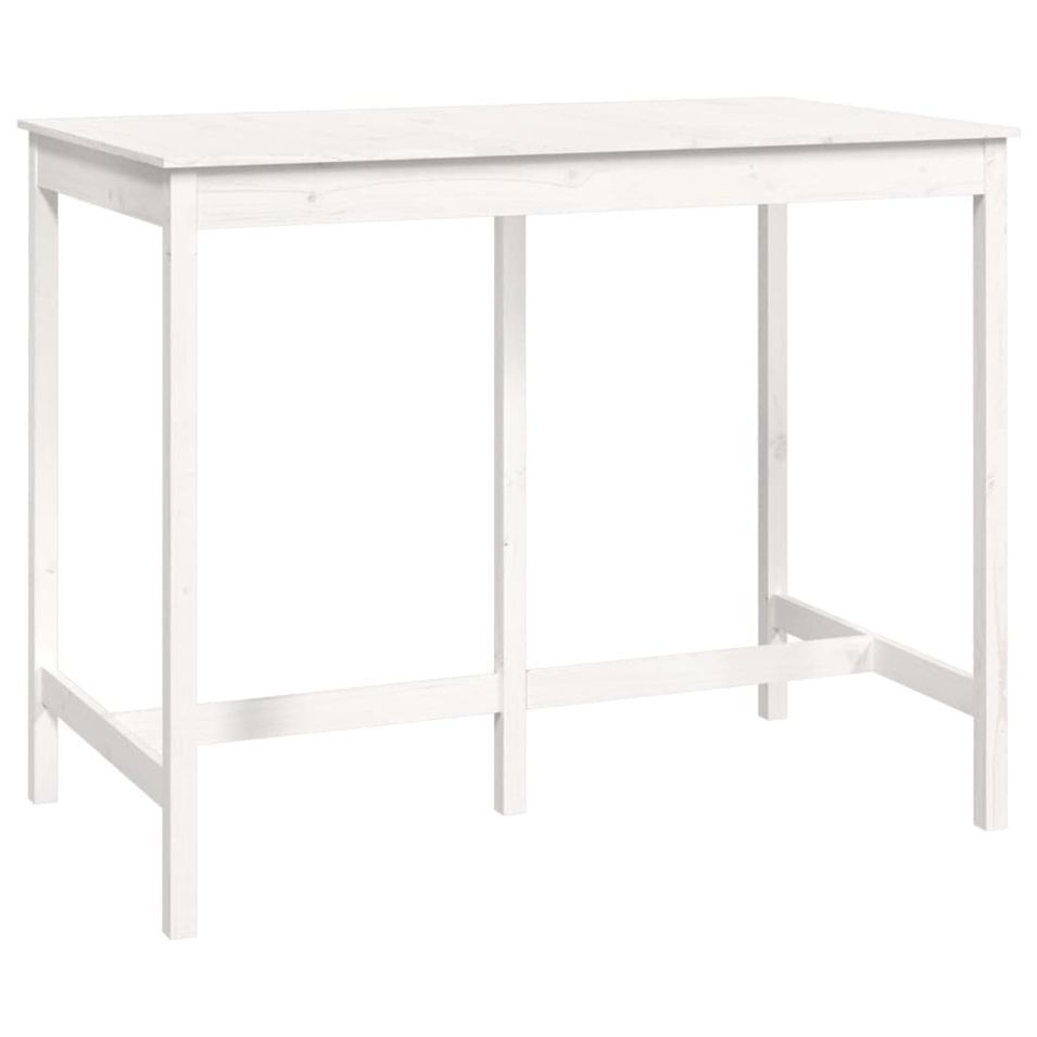 Table de bar Blanc 140x80x110 cm Bois massif de pin - Photo n°1