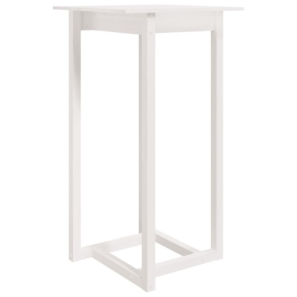 Table de bar Blanc 60x60x110 cm Bois massif de pin - Photo n°1