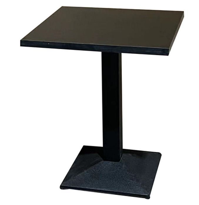Table de bar carrée bois noir et pied acier noir Snooka 70 cm - Photo n°1