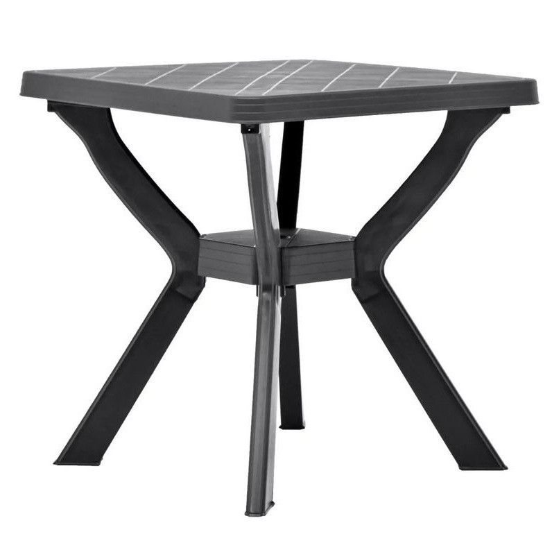 Table de bar carrée plastique anthracite Bouka - Photo n°1