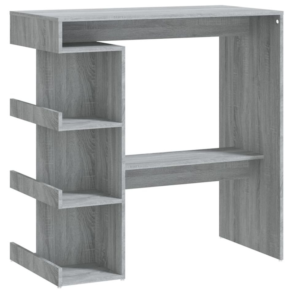 Table de bar et étagère de rangement Sonoma gris 100x50x101,5cm - Photo n°1