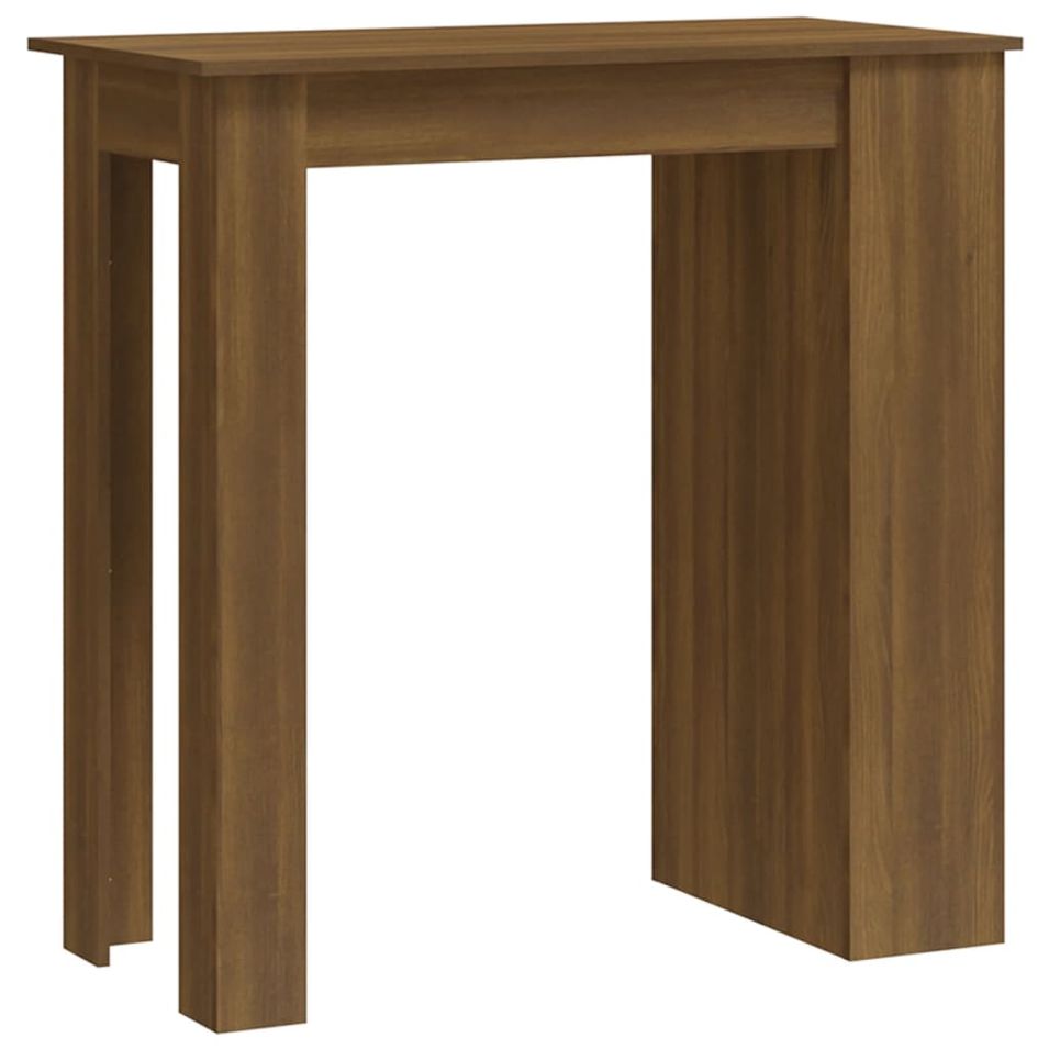 Table de bar et rangement chêne marron 102x50x103,5cm - Photo n°1