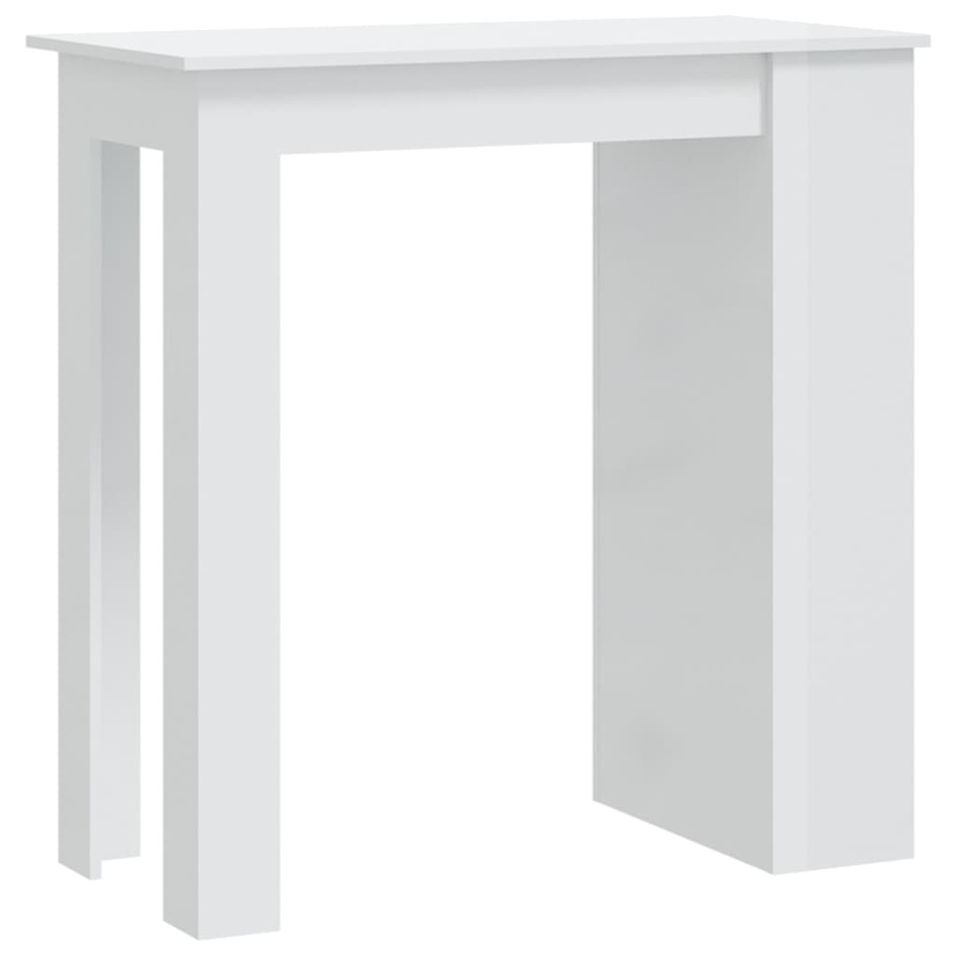 Table de bar étagère de rangement Blanc brillant 102x50x103,5cm - Photo n°1