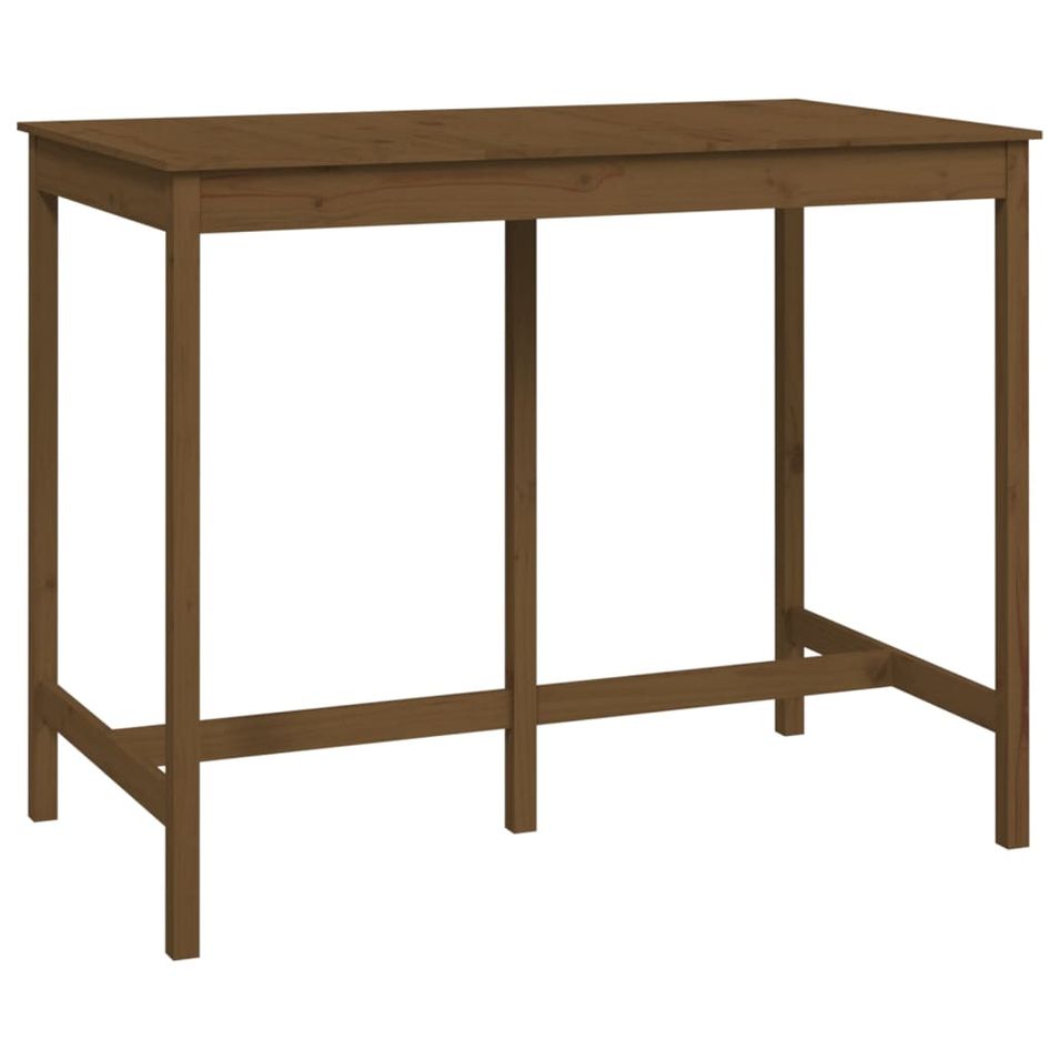 Table de bar Marron miel 140x80x110 cm Bois massif de pin - Photo n°1