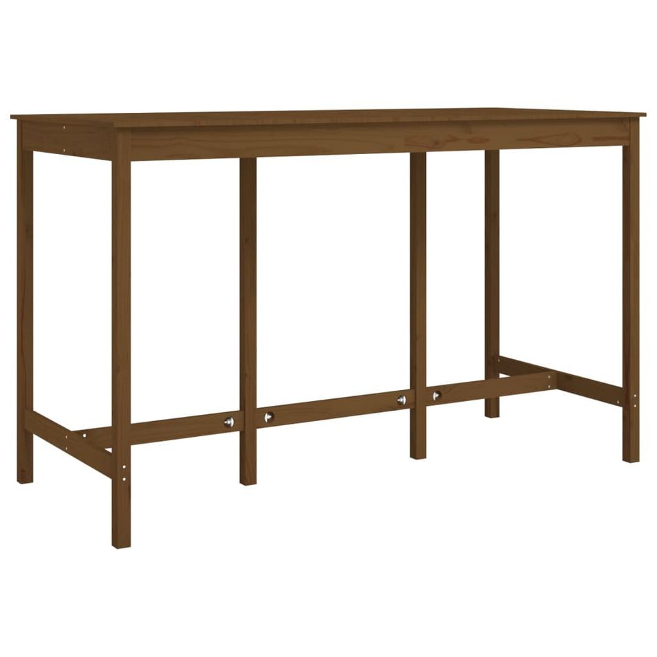 Table de bar Marron miel 180x80x110 cm Bois massif de pin - Photo n°1