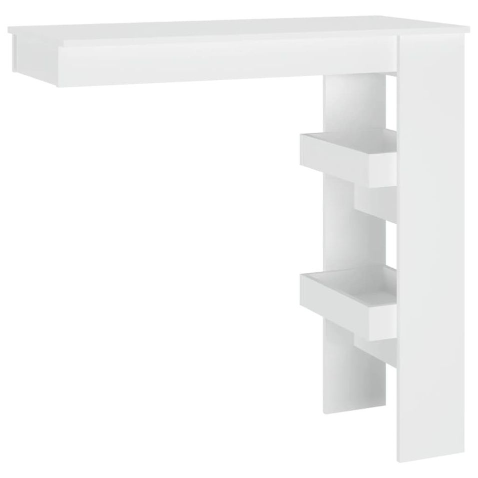 Table de bar murale Blanc 102x45x103,5 cm Bois d'ingénierie - Photo n°1