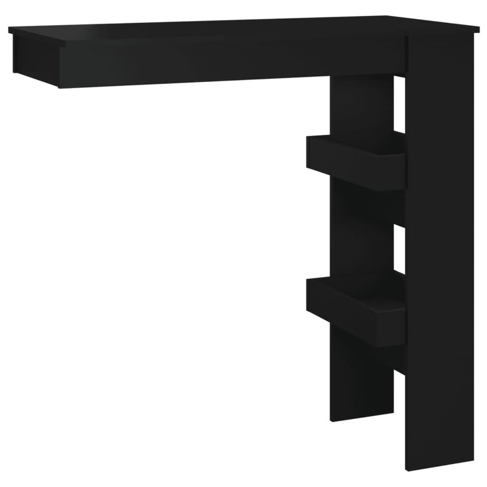 Table de bar murale Noir 102x45x103,5 cm Bois d'ingénierie - Photo n°1