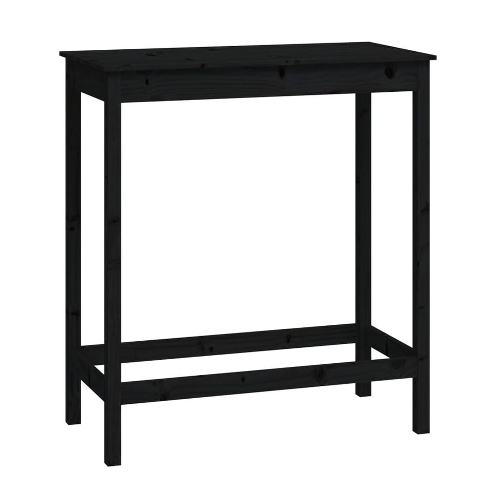 Table de bar Noir 100x50x110 cm Bois massif de pin - Photo n°1